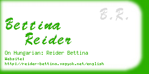 bettina reider business card